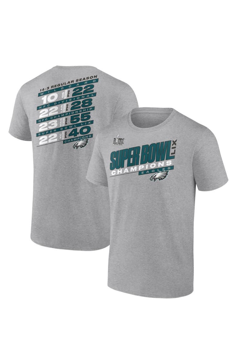 FANATICS Men's Fanatics Heather Gray Philadelphia Eagles Super Bowl LIX Champions Counting Points Score T-Shirt, Alternate, color, 