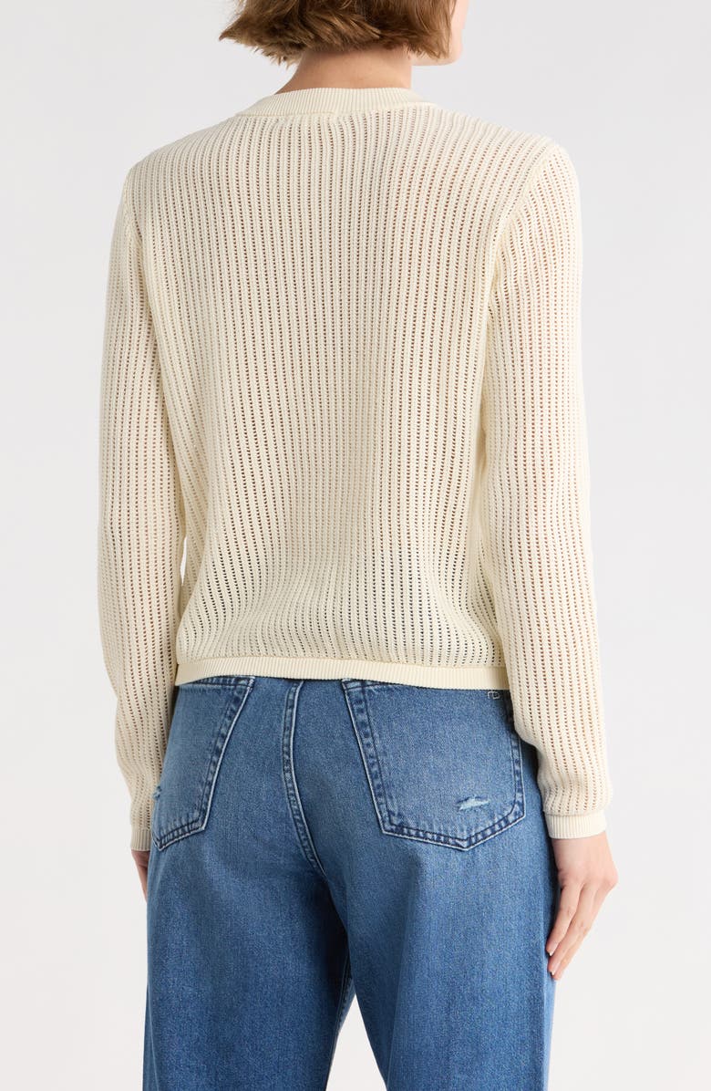 rag & bone Vivi Open Stitch Cardigan, Alternate, color, Chalk