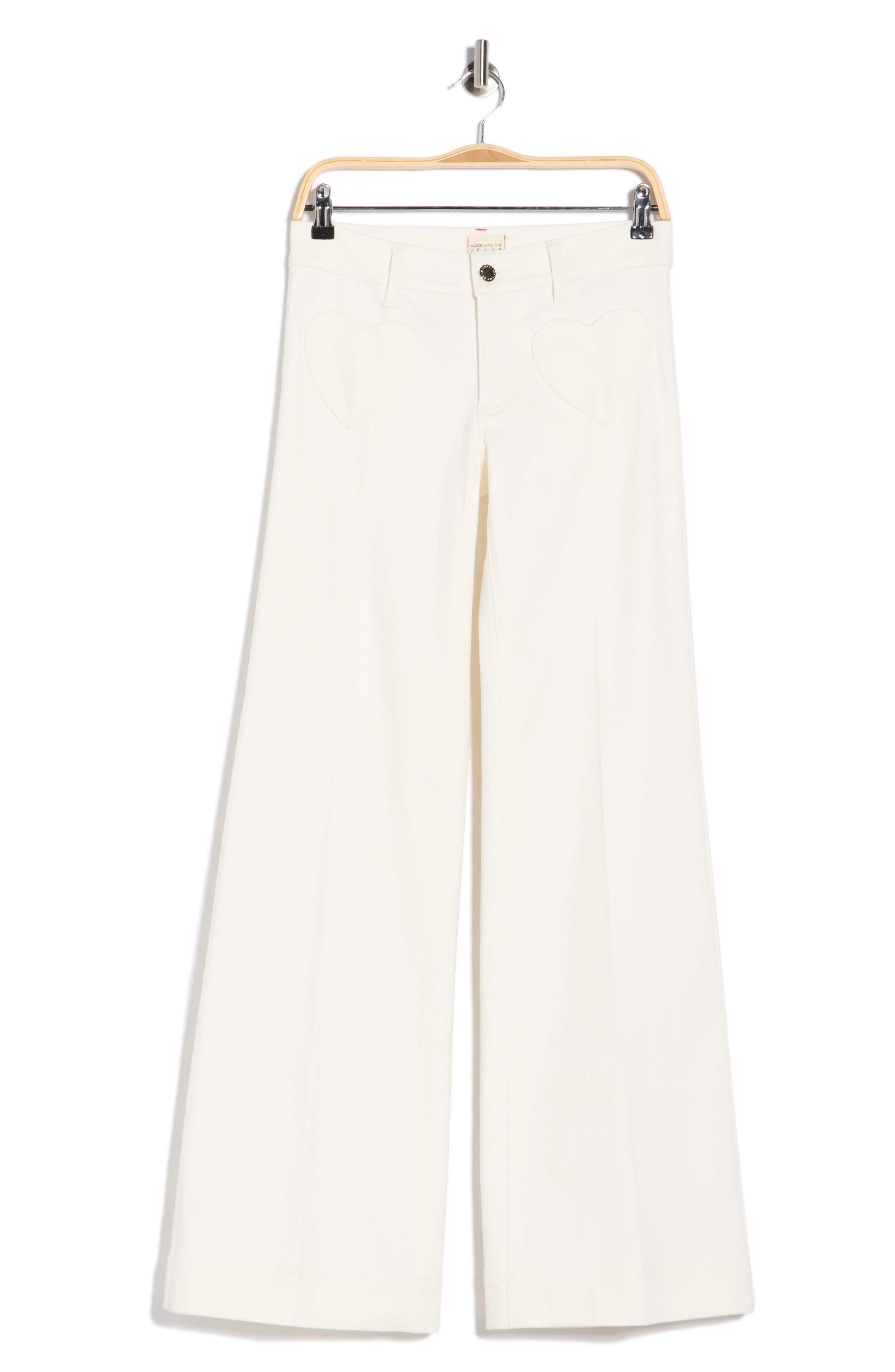Alice + Olivia Slay Heart Pocket Wide Leg Jeans