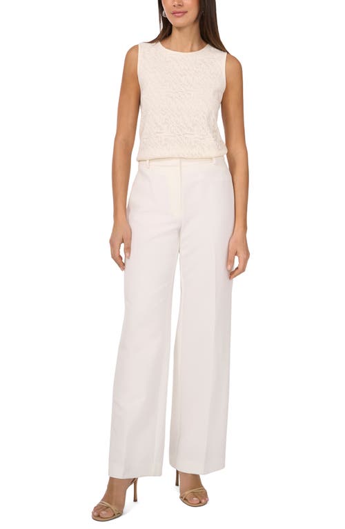 Shop Vince Camuto Crewneck Stretch Nylon Tank In New Ivory