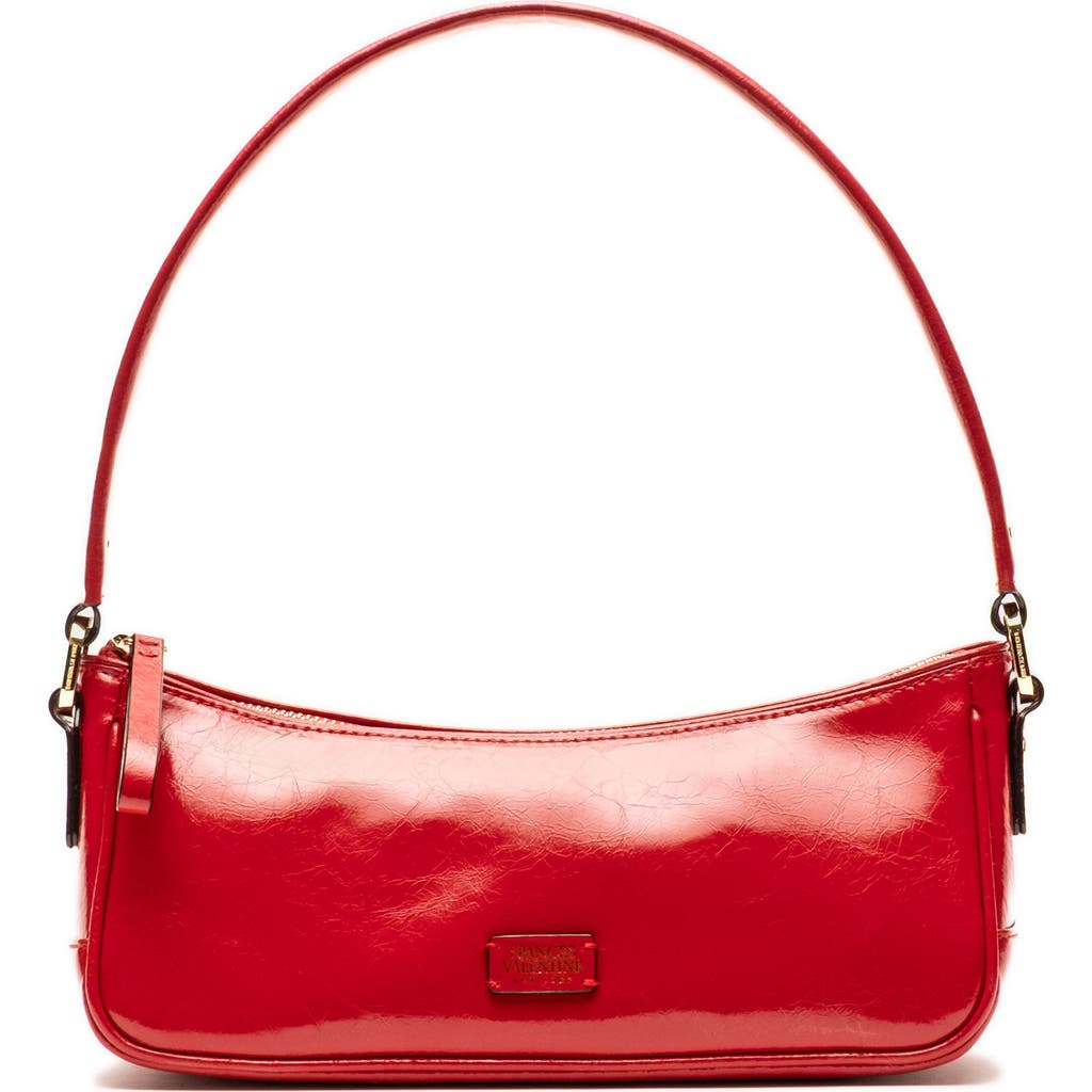 Frances Valentine Mia Leather Shoulder Bag In Red