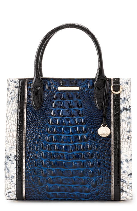 Cami Croc Embossed Leather Satchel