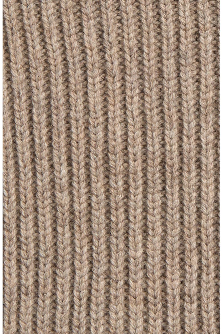 Logo Patch Square Wool & Yak Hair Rib Beanie, Alternate, color, GREIGE MELANGE