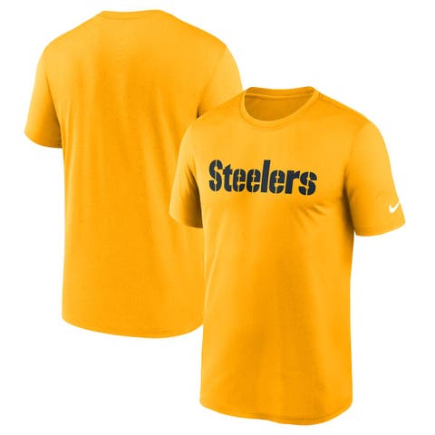 Men's Nike Gold Pittsburgh Steelers Primetime Legend Wordmark Performance T-Shirt