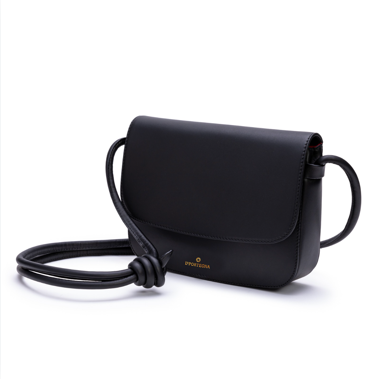LA PORTEGNA Lucia Shoulder Bag With Sliding Knots, Alternate, color, Black