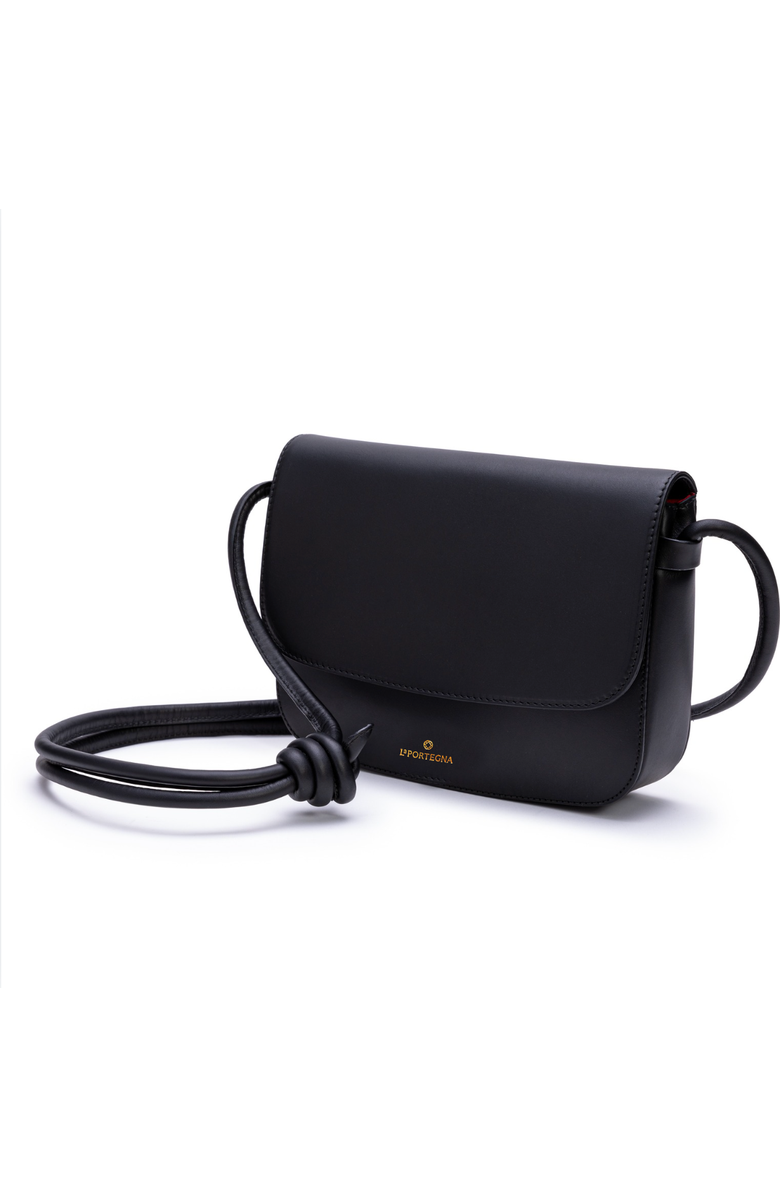 LA PORTEGNA Lucia Shoulder Bag With Sliding Knots, Alternate, color, Black