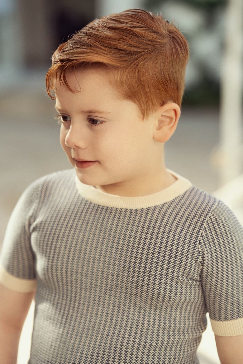 Crew Neck in Knit Texture Top, Alternate, color, Moonlight