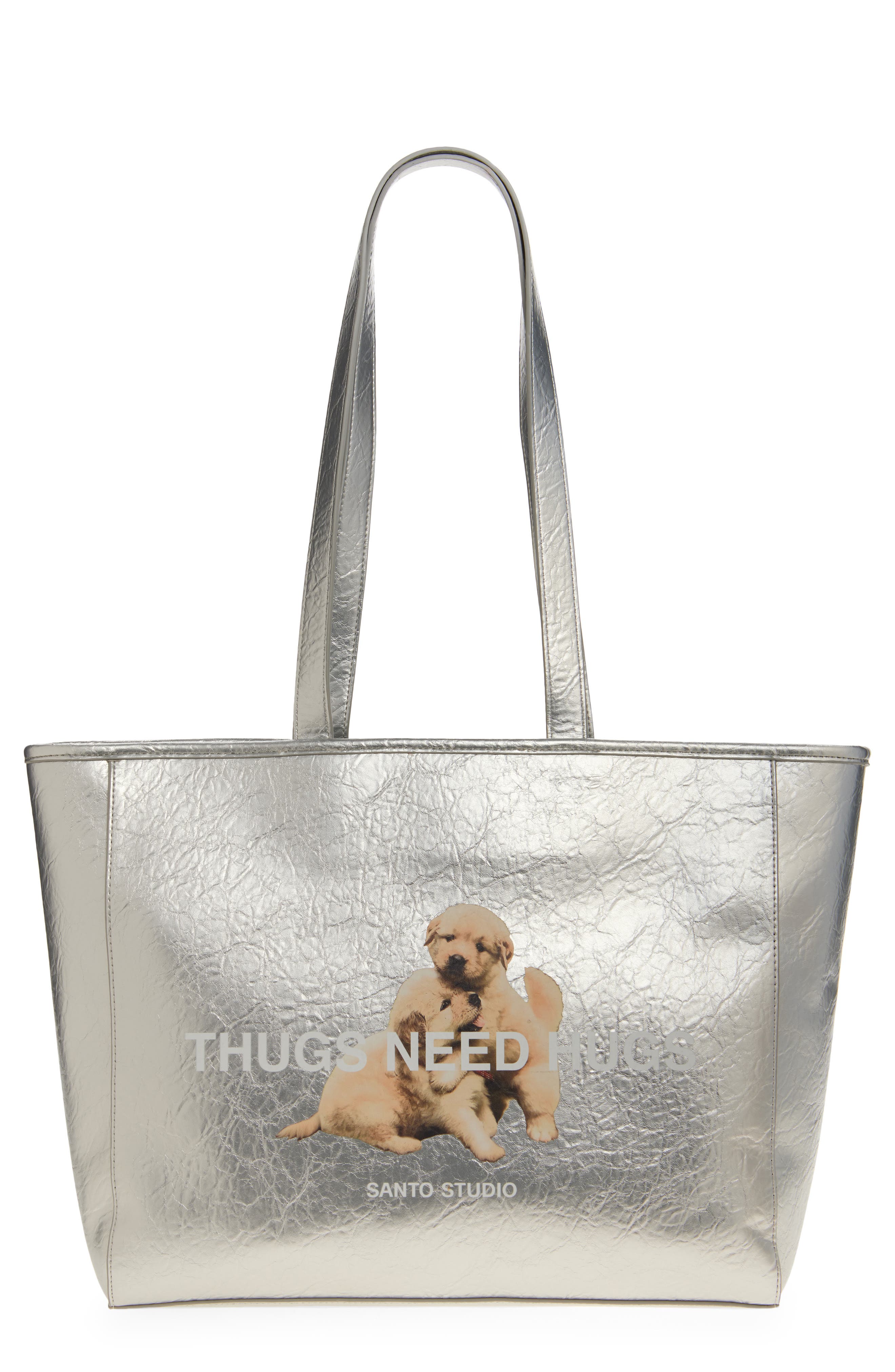 SANTO STUDIO x Elly De La Cruz Tote, Main, color, Silver