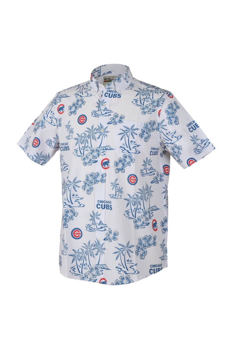 Men's Reyn Spooner White Chicago Cubs Big & Tall Kekai Performance Tri-Blend Button-Down Shirt, Alternate, color, White