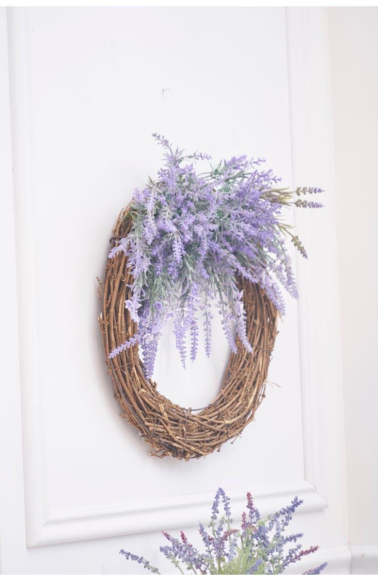 Gallerie II Lavender Botanical Leaves Decorative Spring Wreath, Alternate, color, Purple