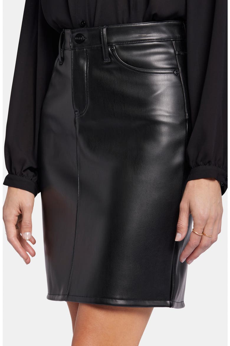 Sculpt-Her Five-Pocket Faux Leather Skirt, Alternate, color, BLACK
