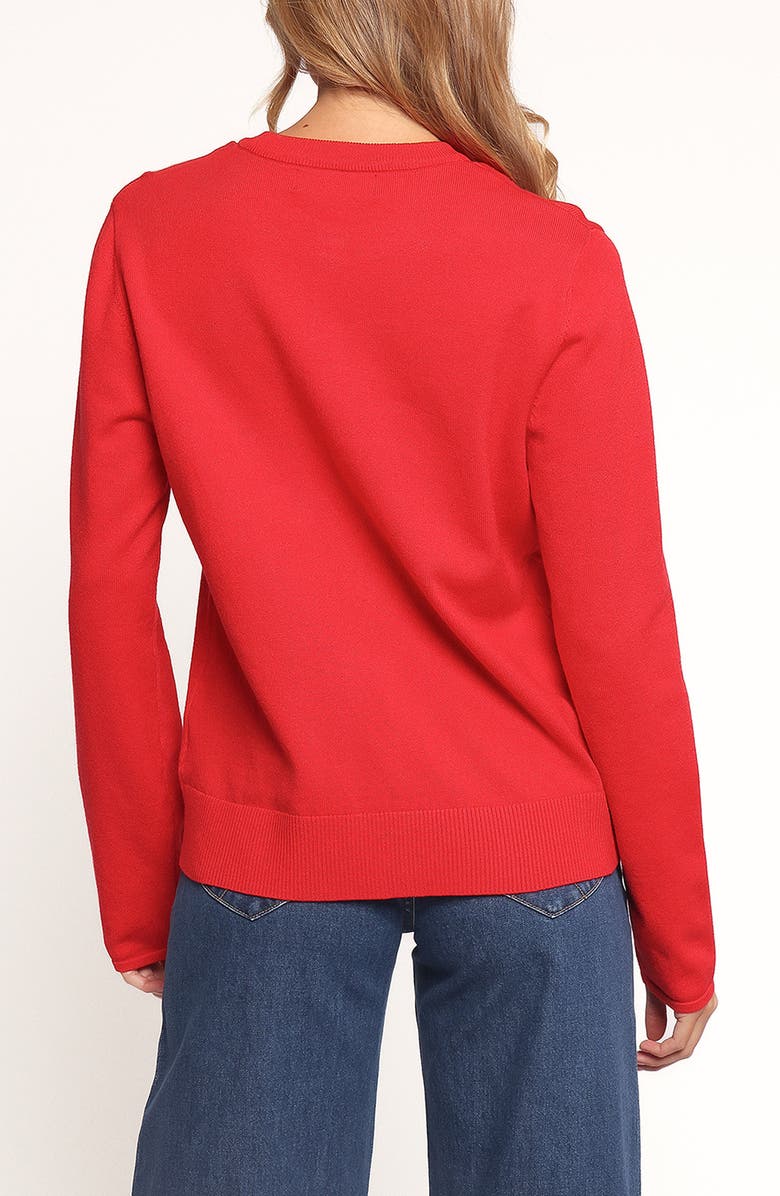 Petal & Pup Abner Crewneck Cardigan, Alternate, color, Red