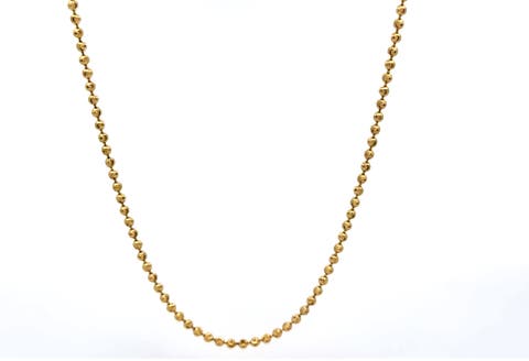 14K Diamond Cut Moon 2mm 20in Chain Necklace