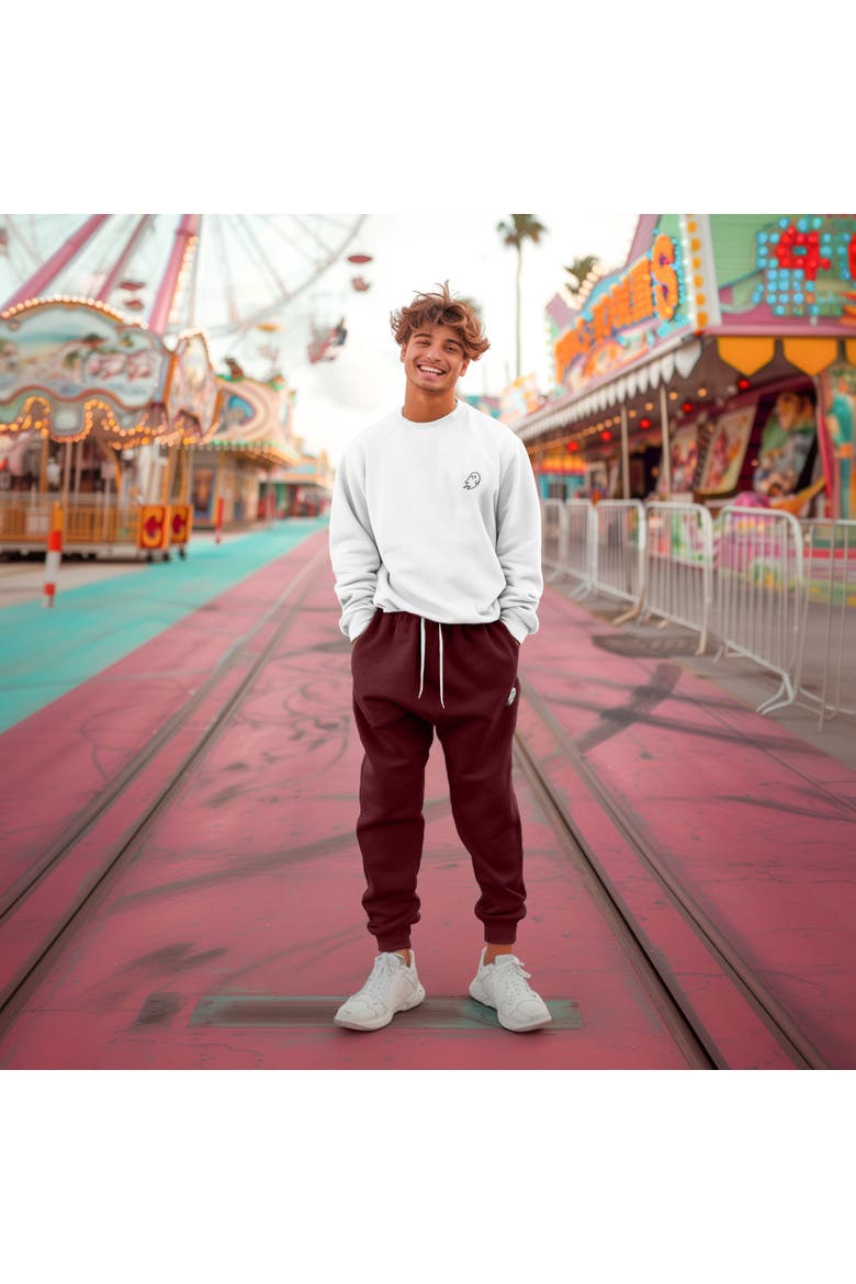 Mens Ghost Fleece Jogger Sweatpants, Alternate, color, Maroon