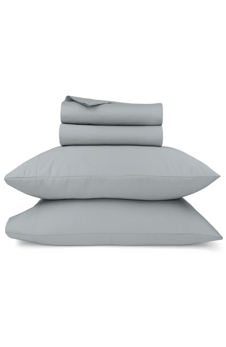 CALIFORNIA DESIGN DEN Grand Indulgence 1000 Thread Count 100% Cotton Sateen Sheet Set, Main, color, Light Grey