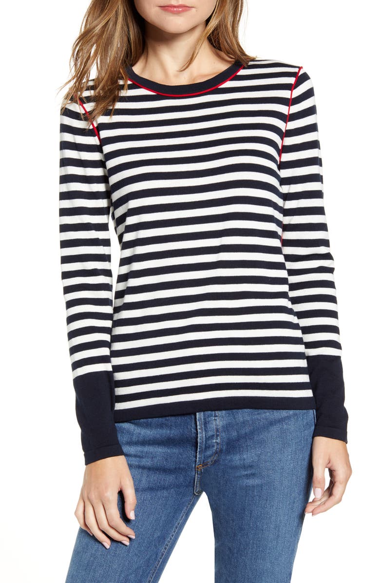 Tommy Hilfiger Stripe Crewneck Sweater, Main, color, 