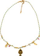 Gemini Jewelry Nautical Charm Faux Pearl Station Necklace