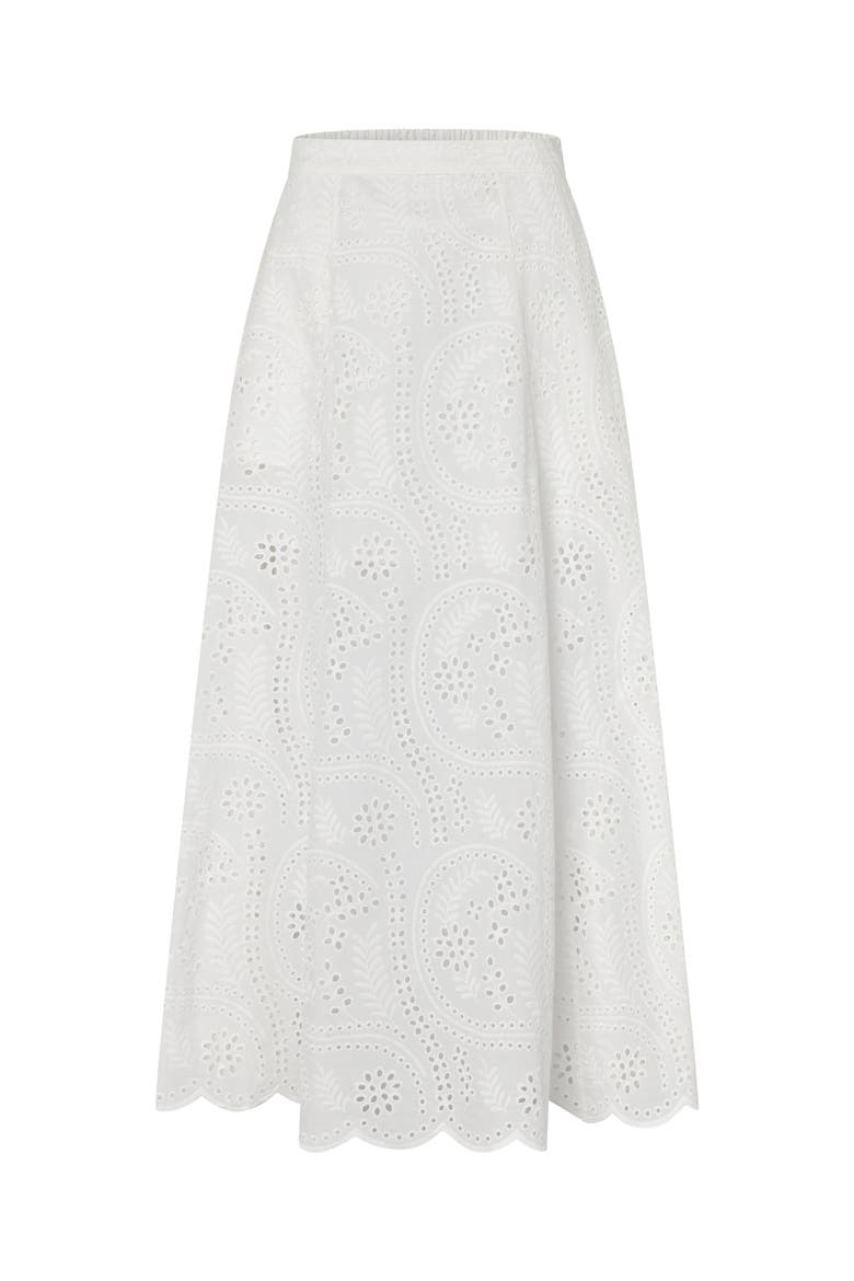 Brizacras Broderie Anglaise Maxi Skirt, Alternate, color, White