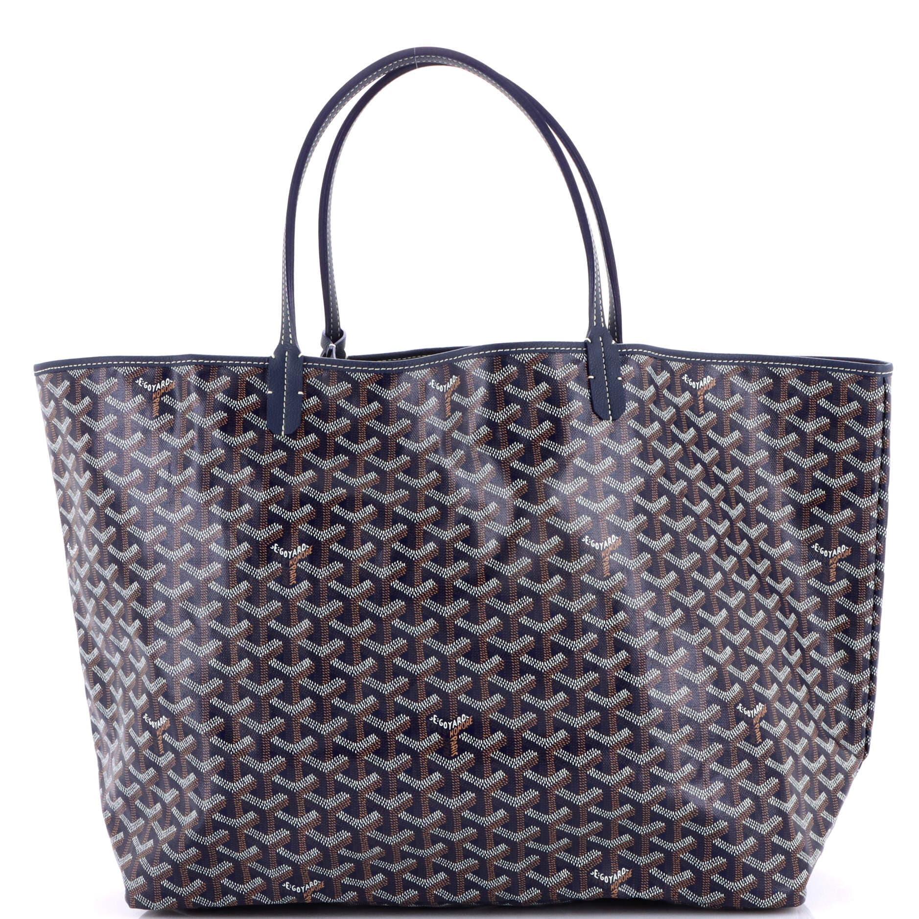 Pre-Owned Goyard Saint Louis Tote Coated Canvas GM, Main, color, Blue