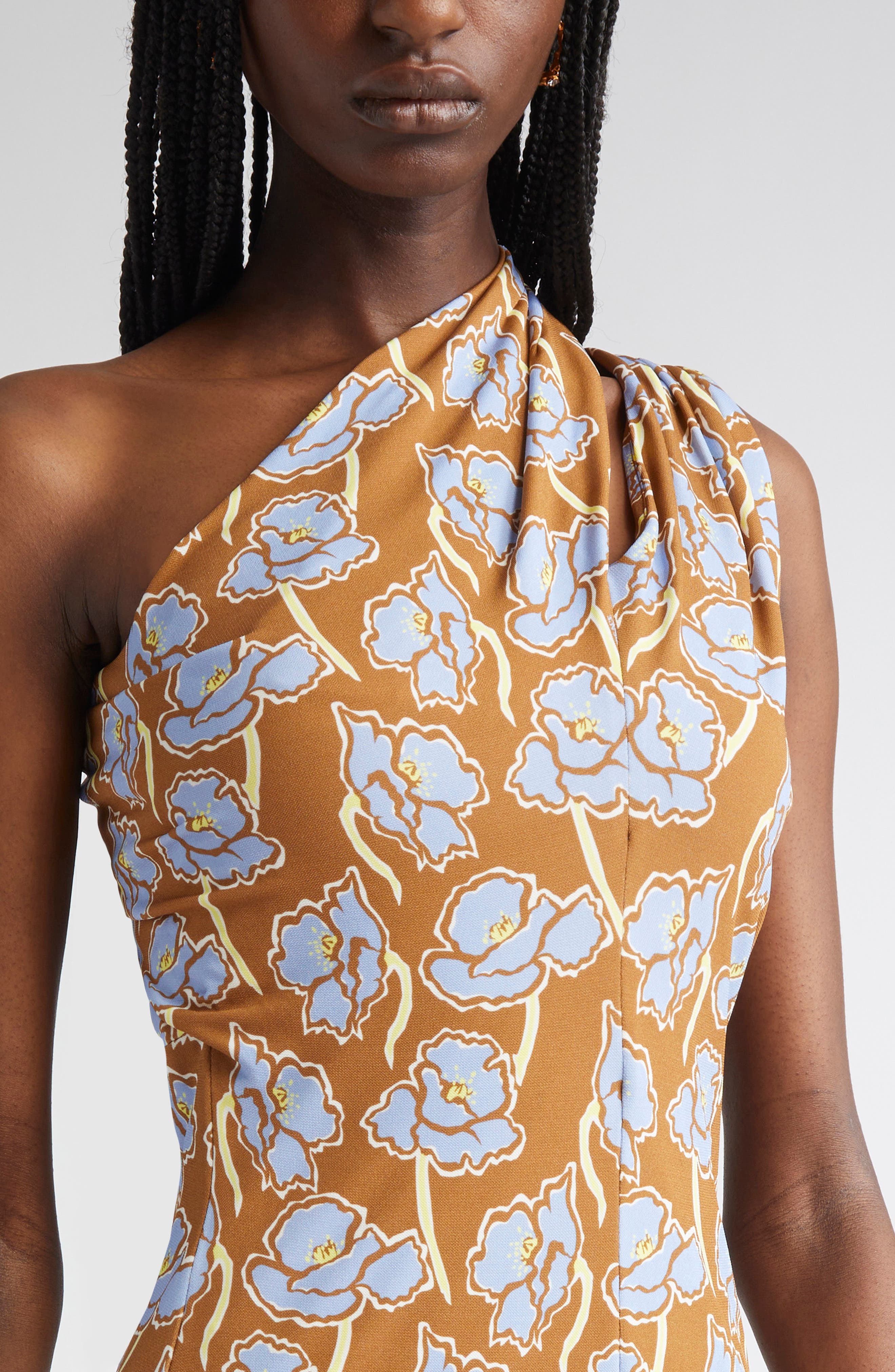Versace One-Shoulder Stretch Crepe Jersey Cocktail Dress (Women ...