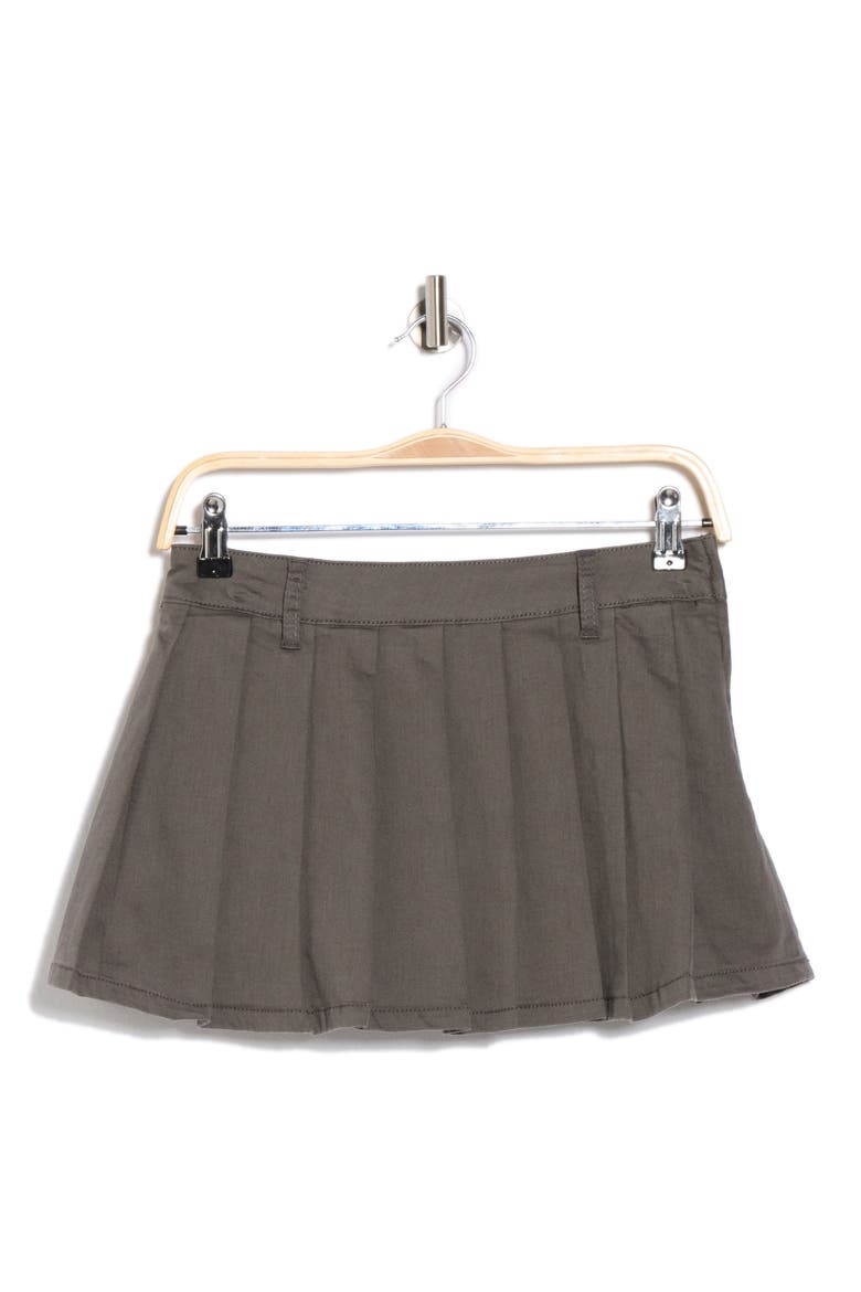 Pleated Twill Miniskort, Alternate, color, GREY