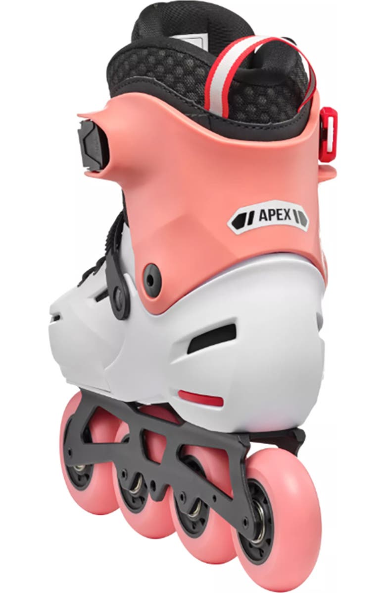 Rollerblade Apex Adjustable Girls Inline Skates, Alternate, color, Platinum/Coral
