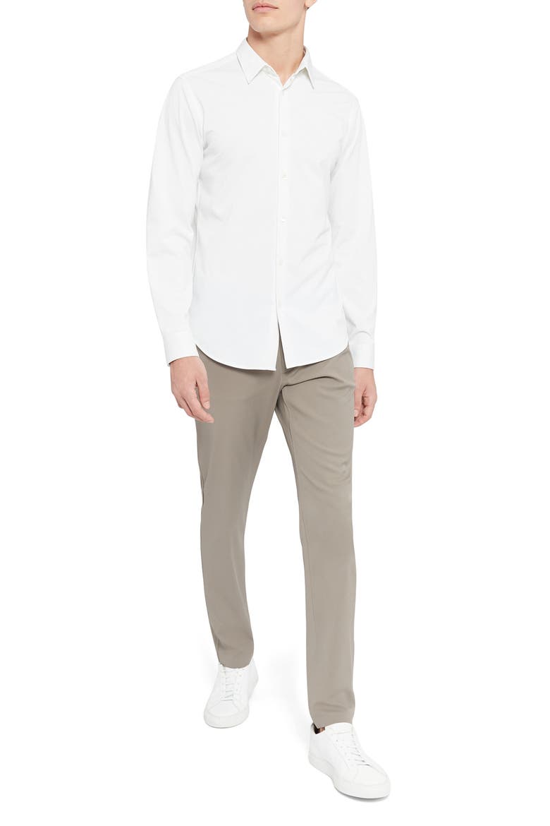 Sylvain ND Structure Knit Button-Up Shirt, Alternate, color, WHITE