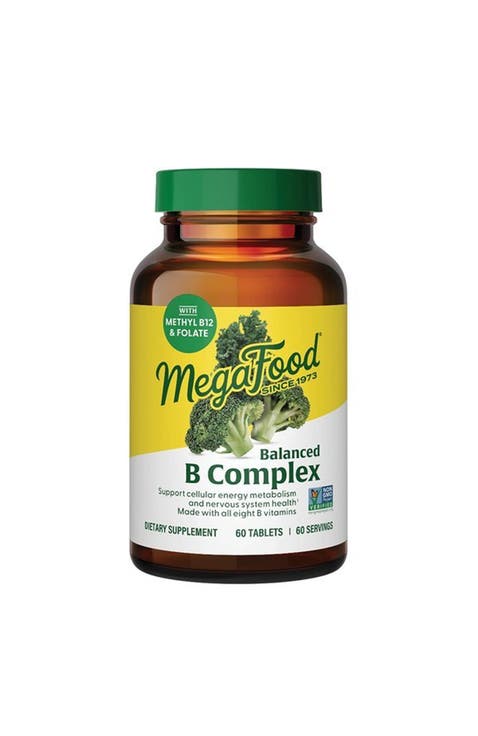 Balanced B Complex with all 8 B Vitamins, Vegan, 60 Tablets