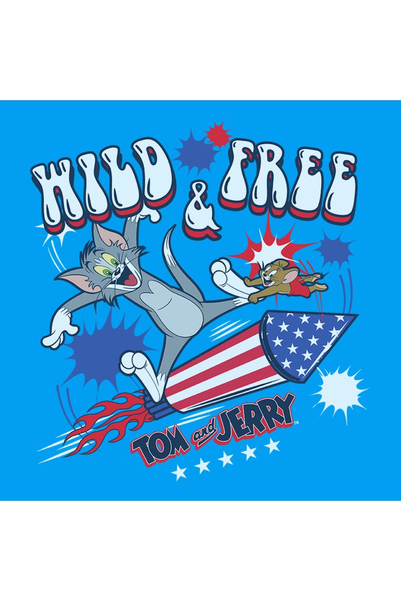 Boys Tom and Jerry Wild and Free Duo T Shirt, Alternate, color, Sapphire