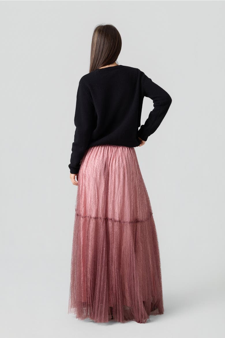 Lace Maxi Skirt, Alternate, color, Rose