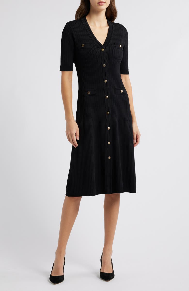 Anne Klein Rib Dress, Main, color, 