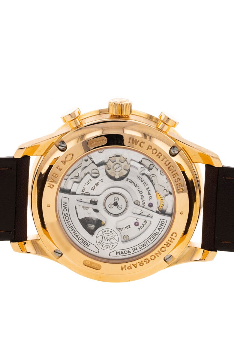 Watchfinder & Co. IWC 2022 Preowned Portugieser Leather Strap Chronograph Watch, 41mm, Alternate, color, 
