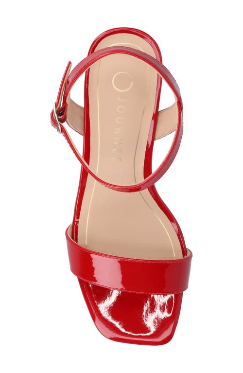 Shop Journee Collection Clayr Wedge Sandal In Patent/red