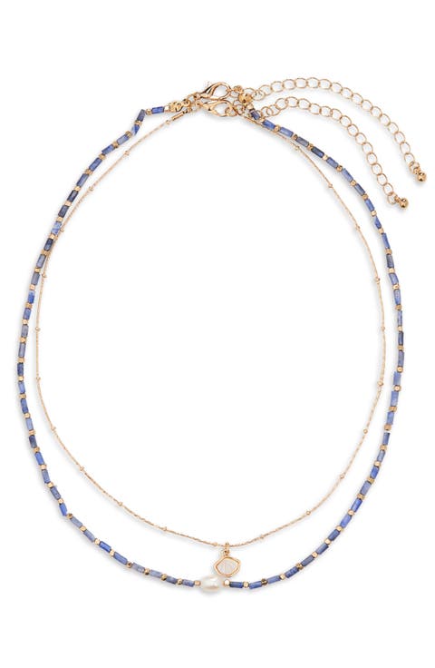 Pearly Bead Layered Necklace