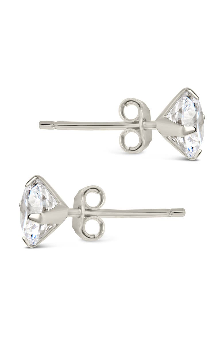 Cubic Zirconia Stud Earrings, Alternate, color, SILVER
