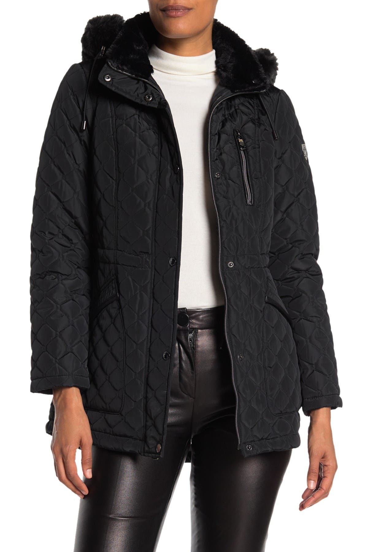Vince Camuto Quilted Faux Fur Hood Parka Jacket (Women) | Nordstromrack
