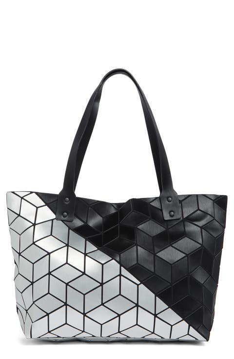Diagonal Two-Tone Geometric Tote Bag