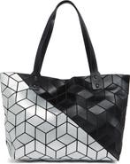 PATRIZIA LUCA Diagonal Two-Tone Geometric Tote Bag