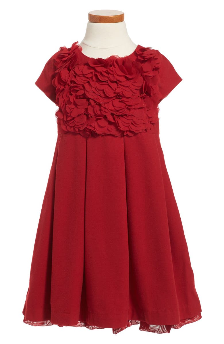 Pippa & Julie Rosette Embellished Pleated Dress, Main, color, 