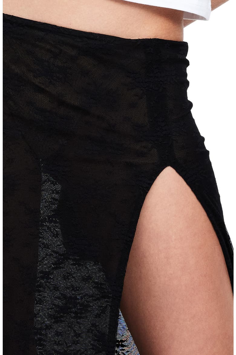 Uno Lace Maxi Skirt, Alternate, color, LICORICE
