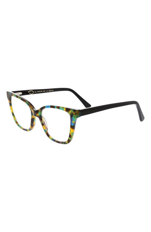 Oscar De La Renta 50mm Cat Eye Sunglasses In Green Demi