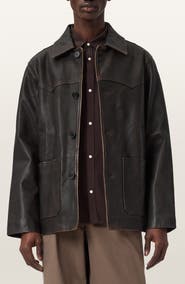 AllSaints Hartwell Leather Western Coat