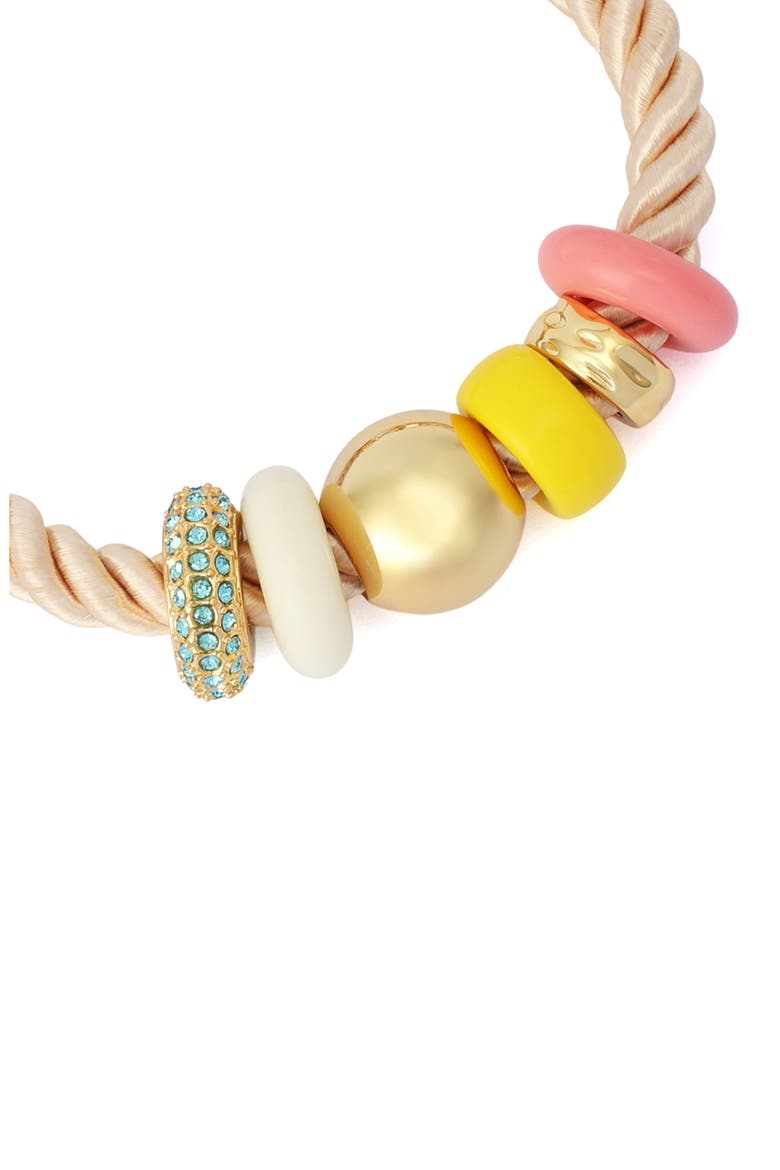 Mixed Media Beaded Cord Bracelet, Alternate, color, GOLD/ MULTI