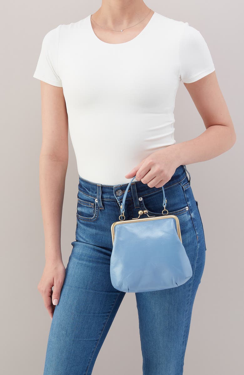 HOBO Alba Leather Frame Crossbody Bag, Alternate, color, Faded Denim