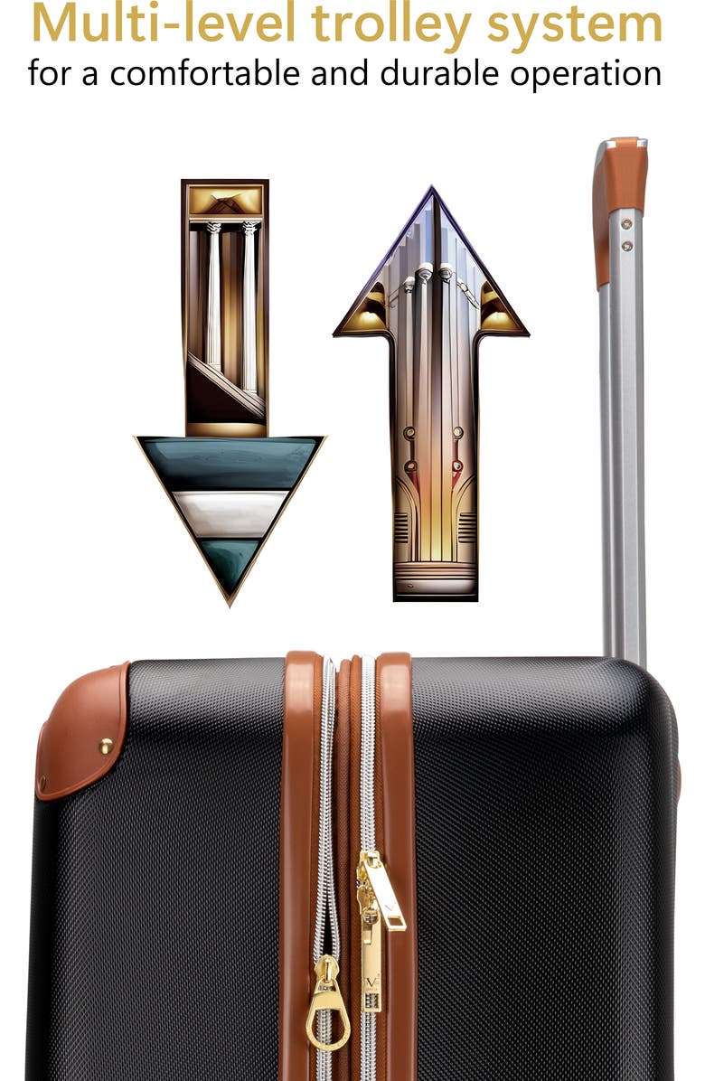 19V69 ITALIA Vintage 3 Piece Expandable Spinner Luggage Set, Alternate, color, Black