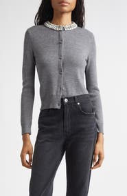 Veronica Beard Daro Embellished Collar Cardigan