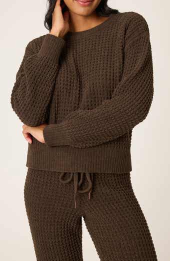 PJ Salvage Chenille Waffle Knit Lounge Sweater