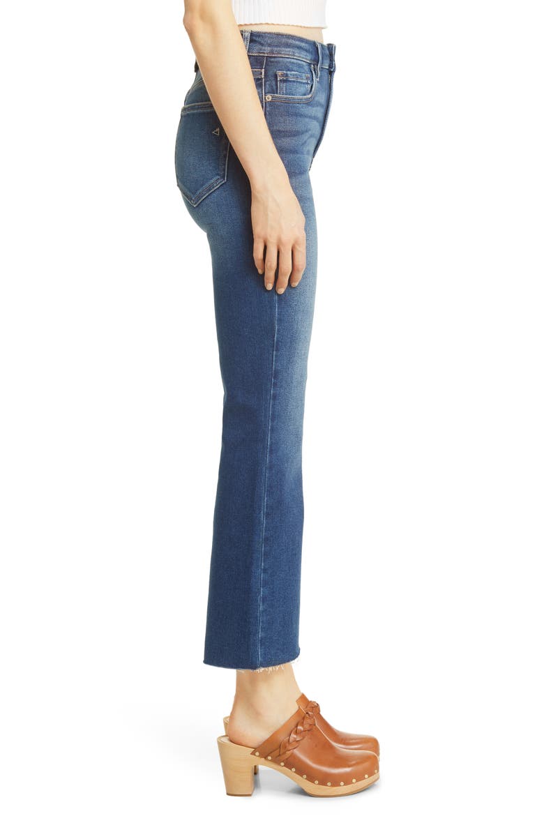 Happi Raw Hem High Waist Crop Flare Jeans, Alternate, color, DARK WASH