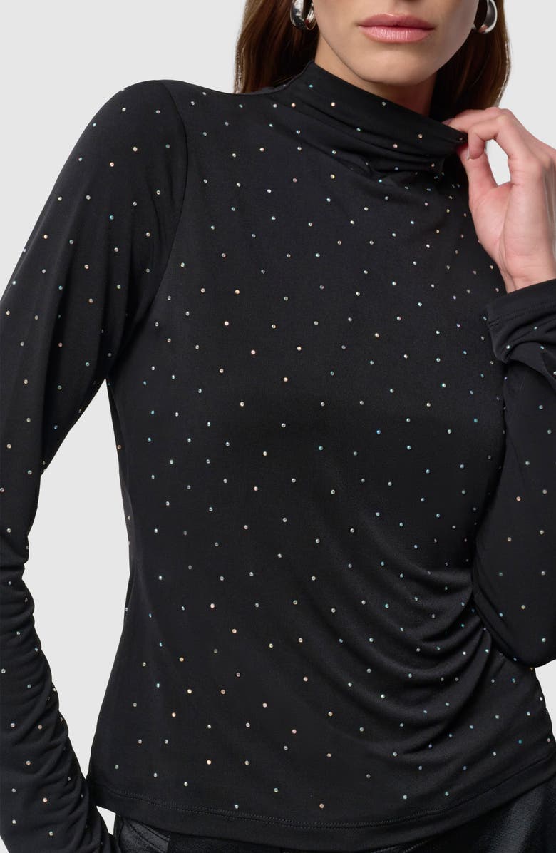 DKNY Stud Mock Neck Top, Alternate, color,