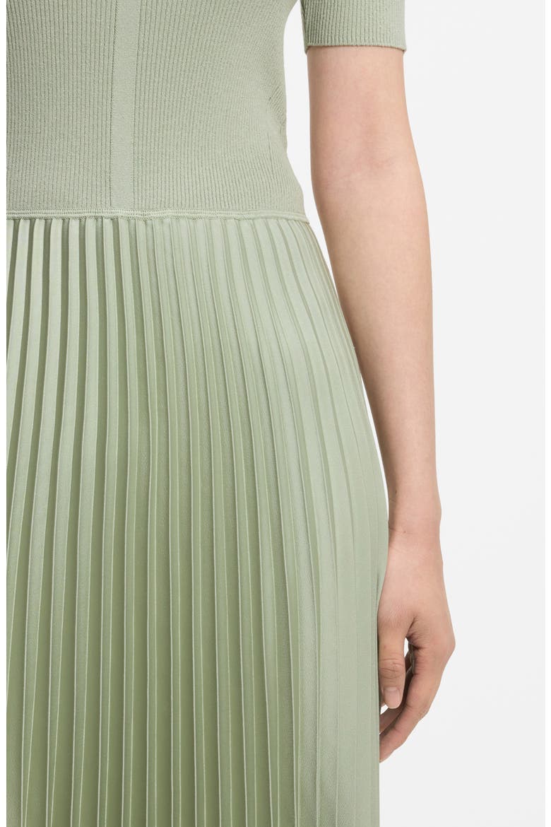 Fadridi Short Sleeve Pleated Midi Dress, Alternate, color, DESERT SAGE